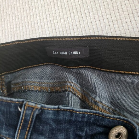 Torrid Premium Blue Skinny Jeans | Size 16R | Mid Wash Stretch Denim - Picture 3 of 15